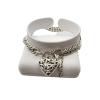 STERLING SILVER BRACELET WITH HEART PADLOCK CLASP #1688