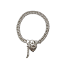 STERLING SILVER BRACELET WITH HEART PADLOCK CLASP #1688 - Image 3