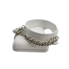 STERLING SILVER BRACELET WITH HEART PADLOCK CLASP #1688 - Image 2