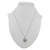 STERLING SILVER NECKLACE WITH DIAMOND PENDANT #2206