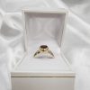 9CT YELLOW GOLD RED STONE DRESS RING HL5525 - Image 2