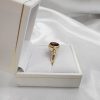 9CT YELLOW GOLD RED STONE DRESS RING HL5525 - Image 3