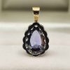 18ct White & Yellow Gold 13 Stone Sapphire & Diamond Pendant - HL10068 - Image 2