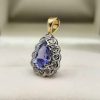 18ct White & Yellow Gold 13 Stone Sapphire & Diamond Pendant - HL10068 - Image 3