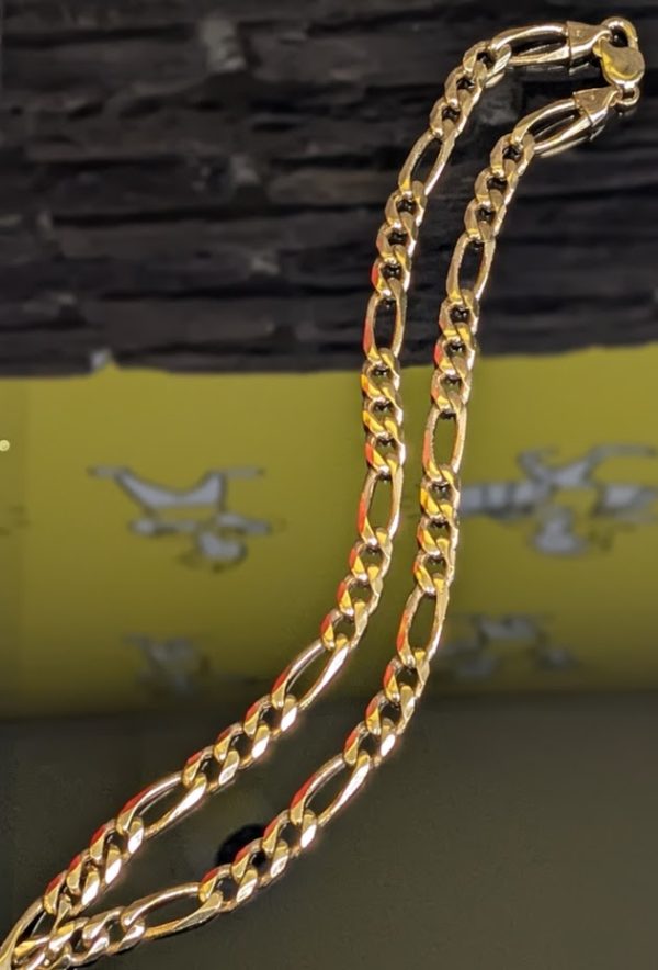Chunky 9ct Yellow Gold Figaro Chain - LG21390 - Image 7