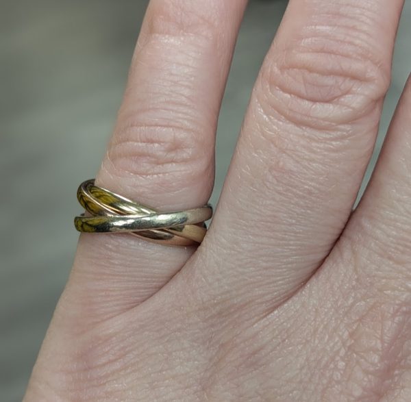9ct Gold 3 Tone Russian Wedding Band - LG21967 - Image 8