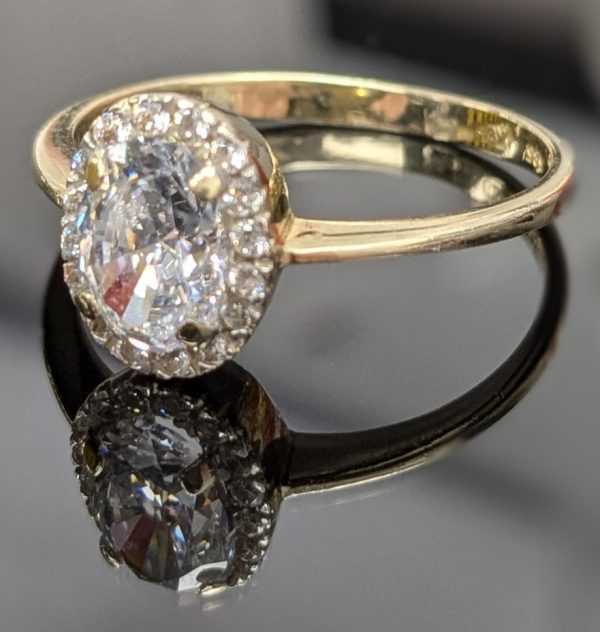 14ct Yellow Gold CZ Halo Ring - LG20896 - Image 2