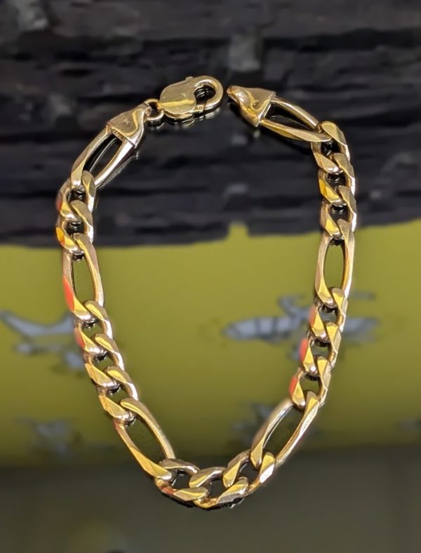 9ct Yellow Gold Figaro Bracelet - LG21391