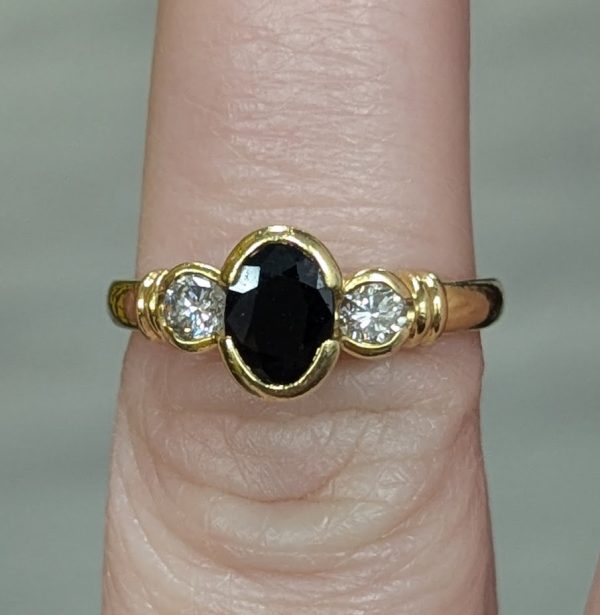 18ct Yellow Gold Sapphire & Diamond Dress Ring - LG21966 - Image 10