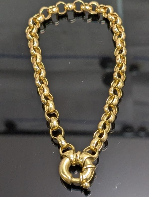 9ct Yellow Gold Belcher Bracelet - LG19396