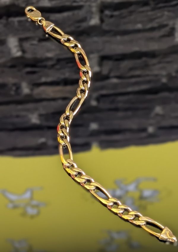 9ct Yellow Gold Figaro Bracelet - LG21391 - Image 2