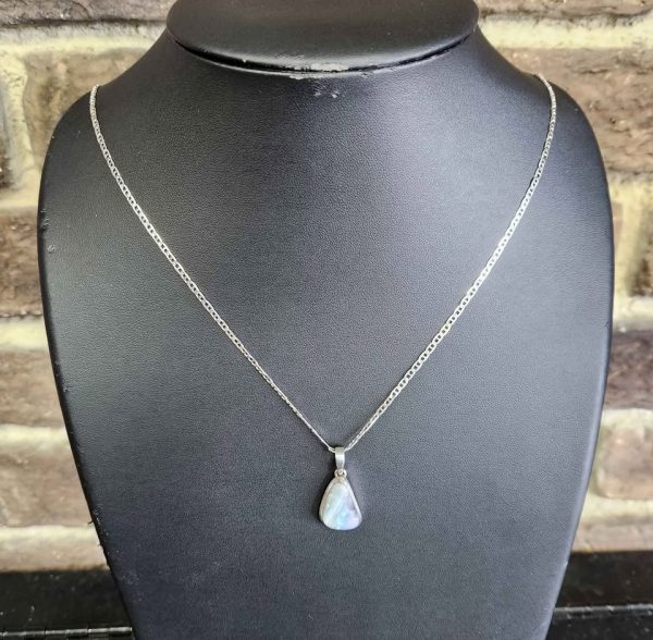 Queensland Boulder Opal Pendant With Highlights of Red on Silver Necklace - HL21863