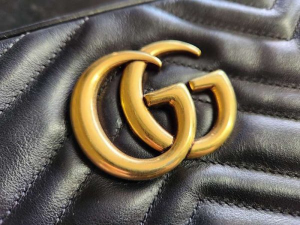 Gucci GG Marmont Small Matelassé Black Leather Shoulder Bag - HL22085 - Image 2