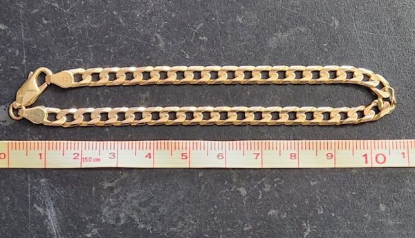 Mens 9ct Gold Curb Link Bracelet - HL22278 - Image 3