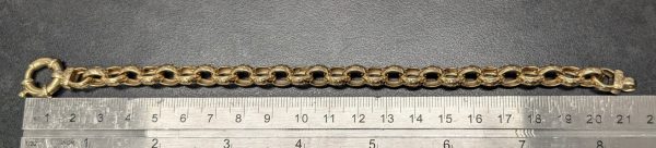 9ct Yellow Gold Patterned Belcher Bracelet - LG22342 - Image 14