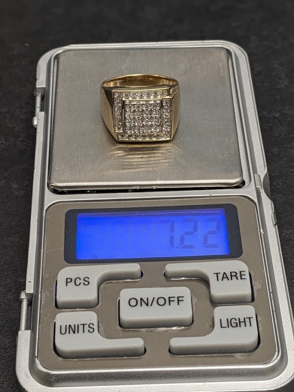 Mens 9ct Yellow Gold Diamond Dress Ring - LG22956 - Image 3