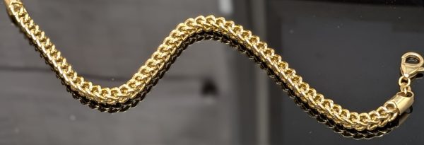 Mens 18ct Yellow Gold Franco Bracelet - LG19687 - Image 8