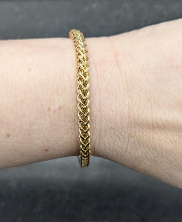 Mens 18ct Yellow Gold Franco Bracelet - LG19687 - Image 12