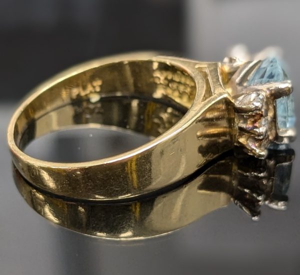Vintage 18ct Gold Diamond & Blue Stone Ring - LG22471 - Image 5
