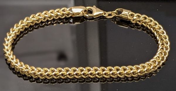 Mens 18ct Yellow Gold Franco Bracelet - LG19687 - Image 7