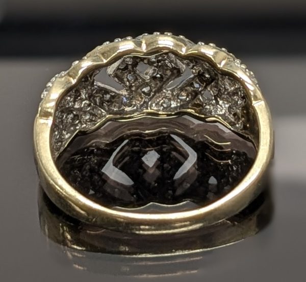 9CT YELLOW GOLD DIAMOND RING W/ WEAVE PATTERN - LG23596 - Image 12