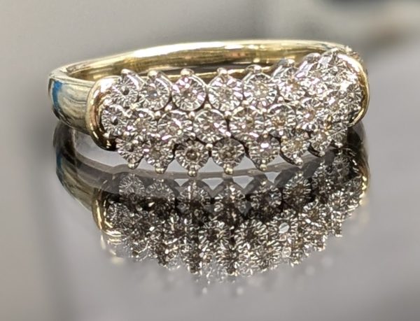 9ct Yellow Gold Diamond Dress Ring - LG23595 - Image 7