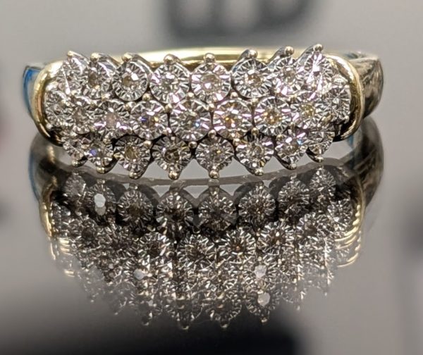 9ct Yellow Gold Diamond Dress Ring - LG23595 - Image 9