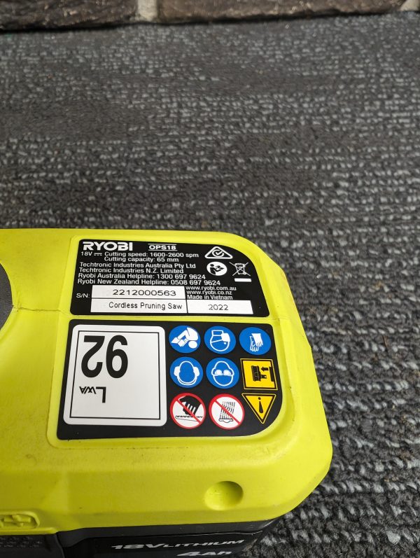 Ryobi Reciprocating Saw and Battery - Image 5