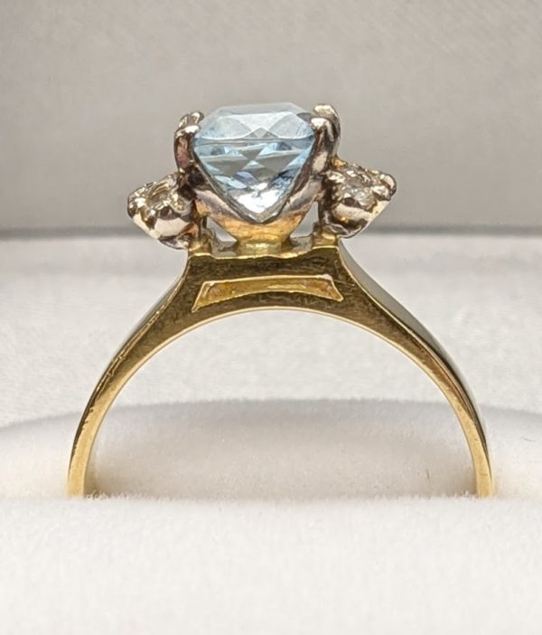 Vintage 18ct Gold Diamond & Blue Stone Ring - LG22471 - Image 7