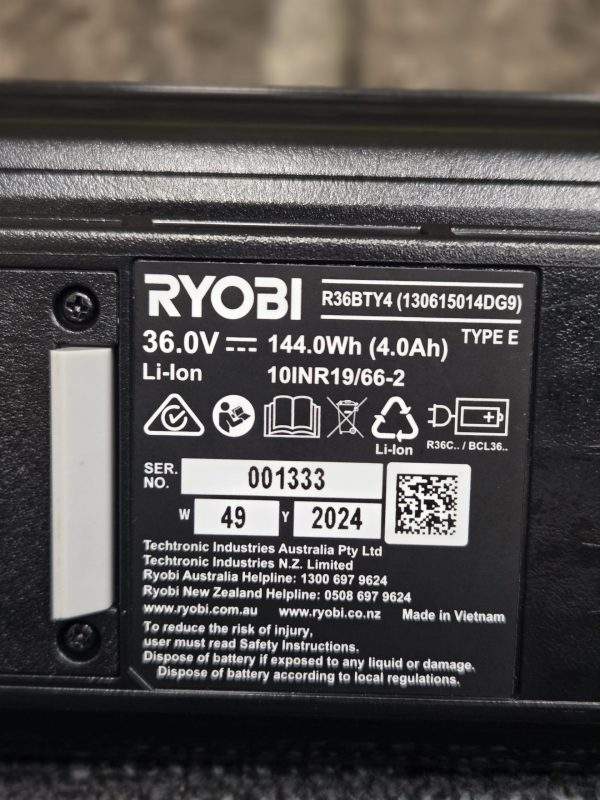 RYOBI 36V 4AH BATTERY - LG24222 - Image 10
