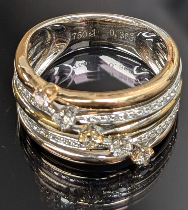 18ct 3 Tone Diamond Statement Ring w/ Valuation- LG3914 - Image 3