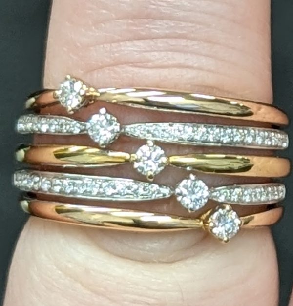 18ct 3 Tone Diamond Statement Ring w/ Valuation- LG3914 - Image 16
