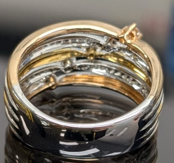 18ct 3 Tone Diamond Statement Ring w/ Valuation- LG3914 - Image 12