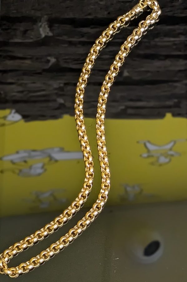 18ct Yellow Gold Round Belcher Chain - LG17901 - Image 7