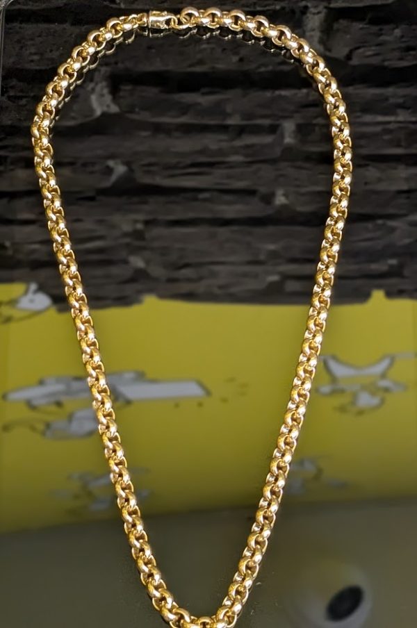 18ct Yellow Gold Round Belcher Chain - LG17901 - Image 8