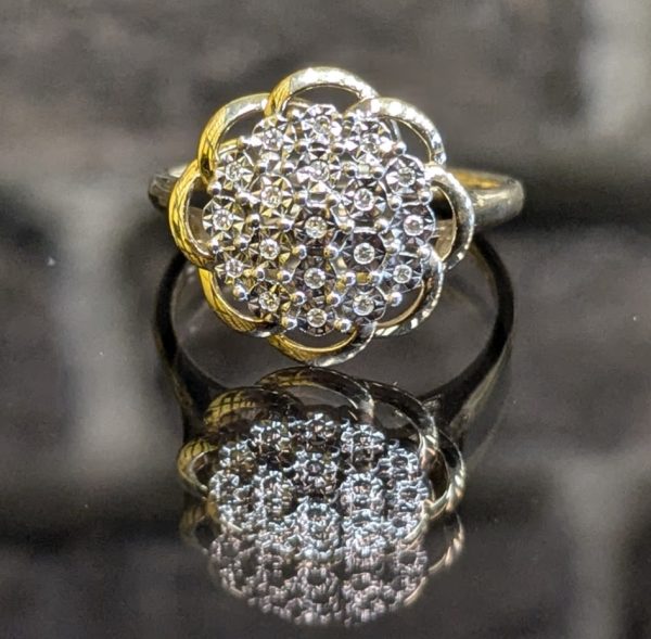 9ct Yellow Gold Diamond Cluster Ring - LG23985 - Image 8