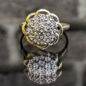 9ct Yellow Gold Diamond Cluster Ring - LG23985