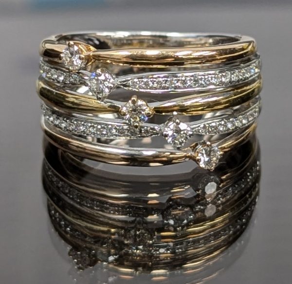 18ct 3 Tone Diamond Statement Ring w/ Valuation- LG3914 - Image 9