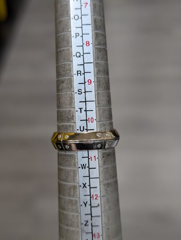 Unisex 9ct Two Tone Gold Diamond Dress Ring - LG4750 - Image 9
