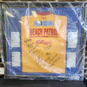 Framed/signed 2002 Magic Millions Life Guard Shirt Hl3927