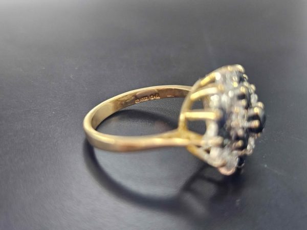 9ct Yellow Gold Ladies Fancy Clear and Blue Stone Ring - HL21255 - Image 6