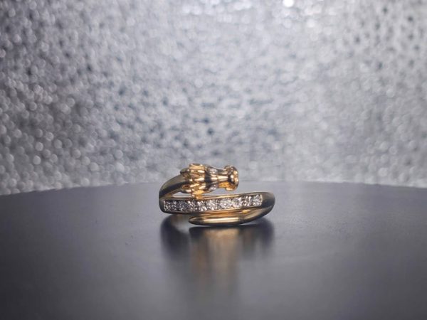 Ladies 9ct Yellow Gold Dragon Illusion Set Diamond Ring - HL20426 - Image 2
