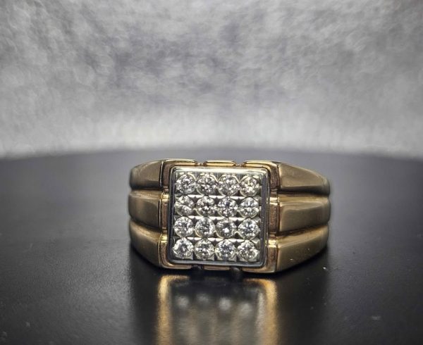 Men's 9ct Yellow Gold Diamond Fancy Band Ring - HL20827 - Image 7