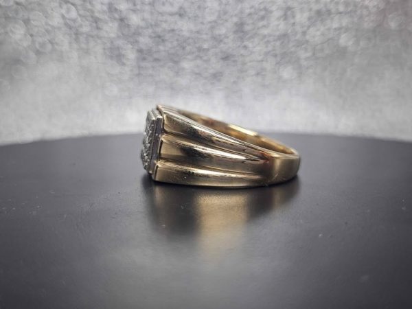 Men's 9ct Yellow Gold Diamond Fancy Band Ring - HL20827 - Image 4