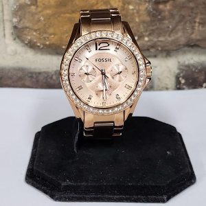 Unisex 40mm Fossil Rose Gold Chronograph Watch - HL9015