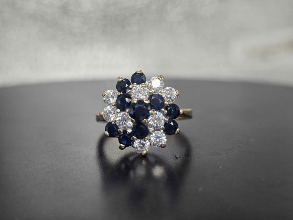 9ct Yellow Gold Ladies Fancy Clear and Blue Stone Ring - HL21255 - Image 8