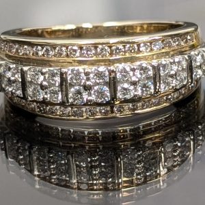9ct Yellow Gold Diamond Statement Ring - LG2438