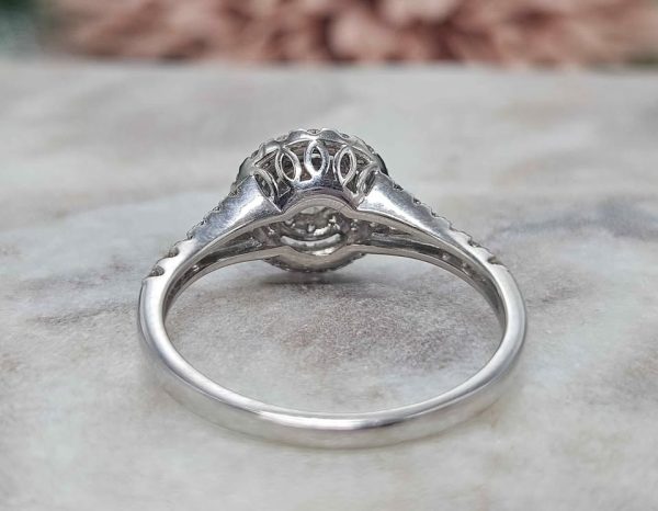 Ladies 9ct White Gold Diamond Halo Ring (2.8gm) - HL24545 - Image 5