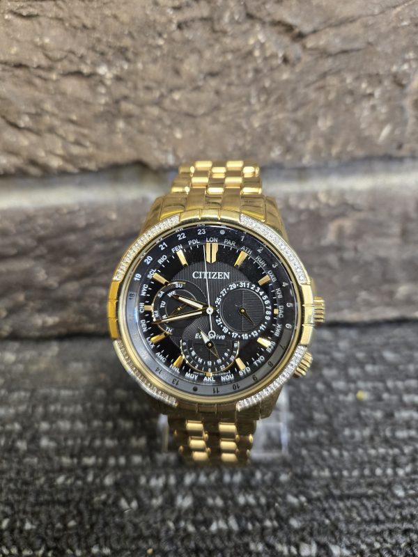 Mens Gold Eco-Drive Citizen Watch - 24447 - Image 2