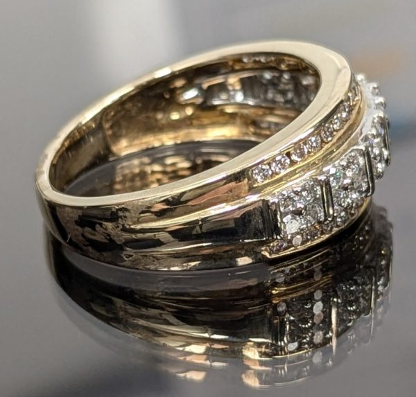 9ct Yellow Gold Diamond Statement Ring - LG2438 - Image 4
